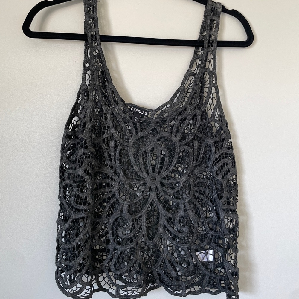 Express Black Crochet Top